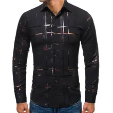 Feitong/мужская рубашка, осенняя рубашка с длинными рукавами и оттисненным воротником, рубашка с принтом, мужская рубашка, мужская рубашка