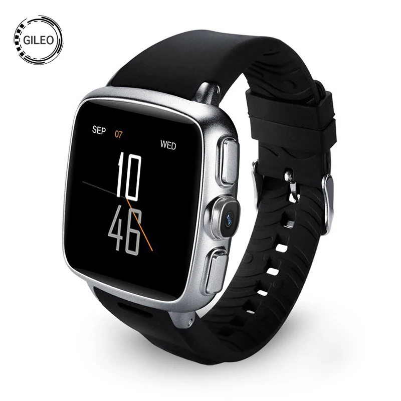 GILEO Smart Watch 8+32 G Large Memory Big Battery men smartwatch with camera Video bluetooth wrist watch Waterproof 3G wifi