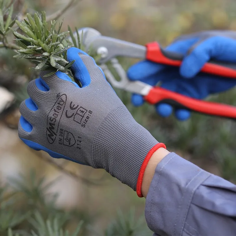 4 пары нейлоновых латексных резиновых рабочих перчаток садовые защитные перчатки