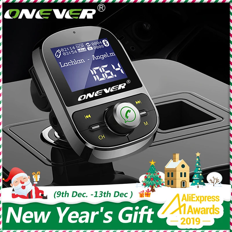 Cheap Onever FM Transmitter Wireless Bluetooth Hands free Car Kit FM Modulator Audio Car Mp3 Player 3.1A USB Charger Support TF Card U
