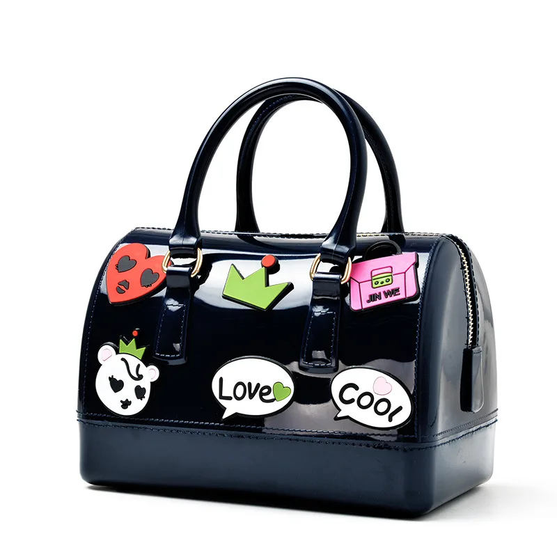 

L'OMBRE Jelly Bags Clear Clutch Bags Women Handbag Coco Handbags sac cartoon PVC Tote Bags Sac a Main Femme