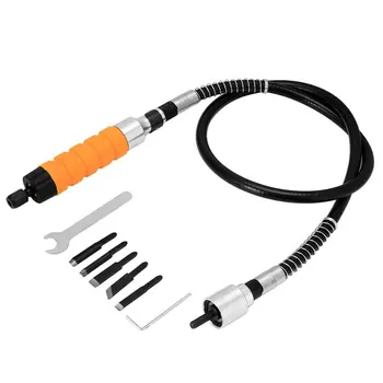 

1 Set Wood Chisel Carving Tool Set Furniture Wood Carving Tool Electric Chisel 5 Carving Tips Wrench Flexible Flex Shaft