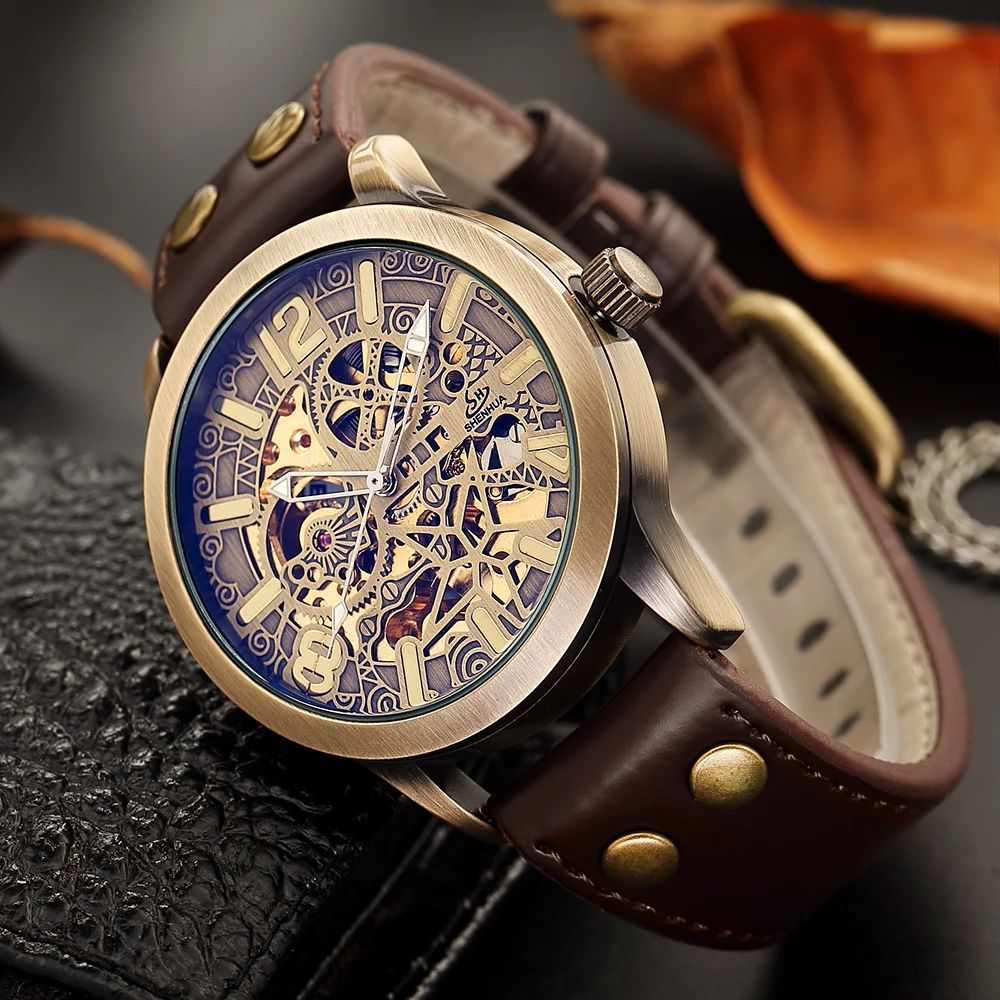 Retro style automatic mechanical watch