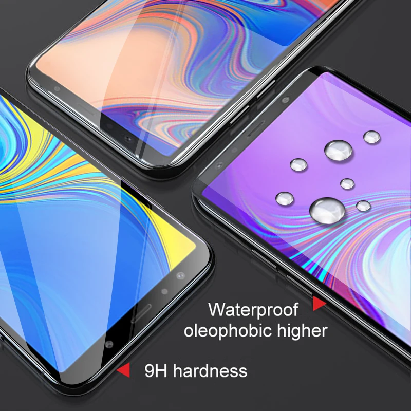 2 в 1 9D Защита экрана для samsung Galaxy A7 A750 стекло sansung A8 Plus A9 закаленное стекло A 7 Защитное стекло для объектива