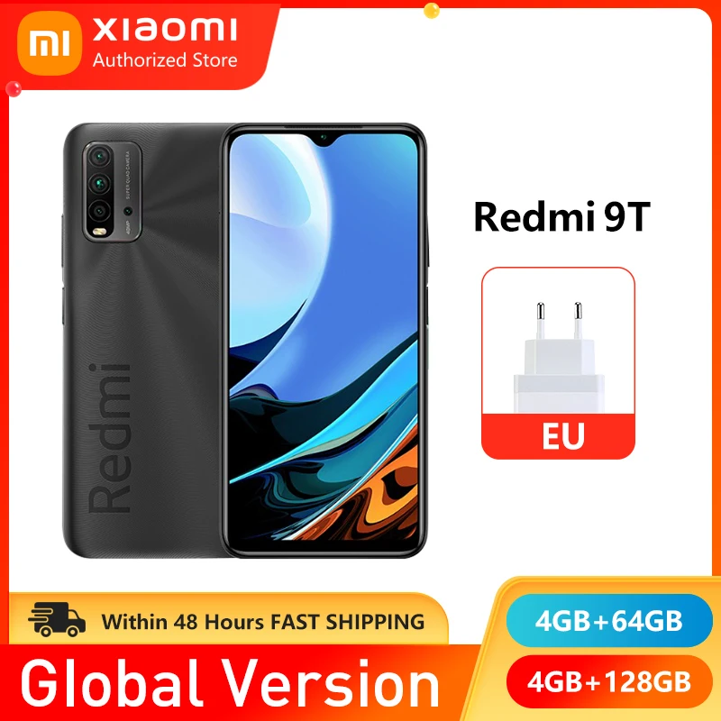 Смартфон Xiaomi Redmi 9T 4 ГБ/6 ГБ 64 Гб/128 6 53 дюйма камера 48 МП 6000 мАч Snapdragon 662 телефон с