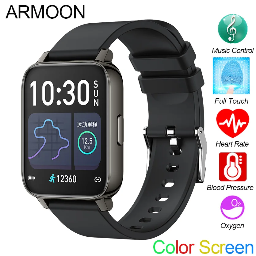 

ARMOON P36 1.69 inch Smart Watch Men Women Fitness Tracker Heart Rate Blood Pressure Oxygen Band Music Sports Touch Color Screen