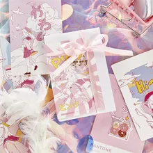 30 листов/набор розовая девочка открытка/поздравительная открытка/открытка для сообщений/день рождения Письмо Конверт Подарочная открытка