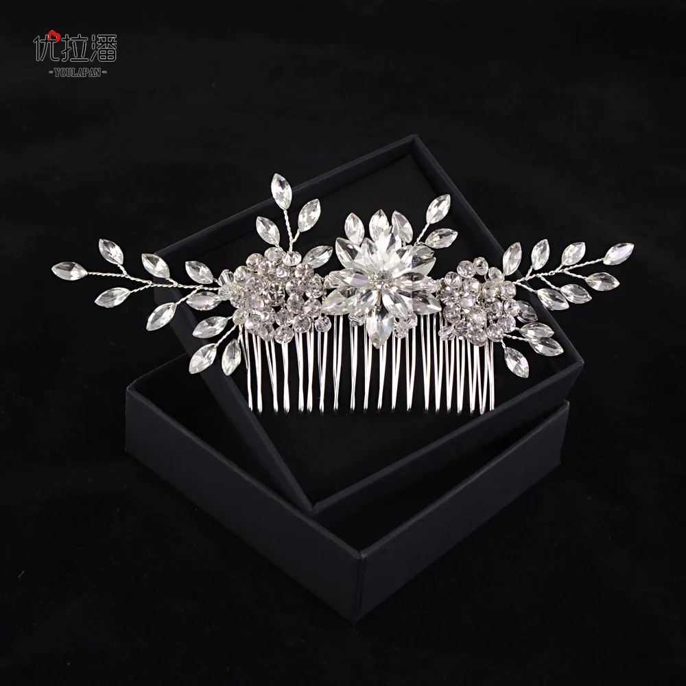 

Yo La Pan HP77 Bride Comb Headdress Europe And America Luxury Man-made Diamond Bride Headdress New Products Hot Sales Currently