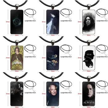

Severus Snape For Schoolgirl Maxi Glass Pendant Necklace Handmade Half Pendant Rectangle Necklace