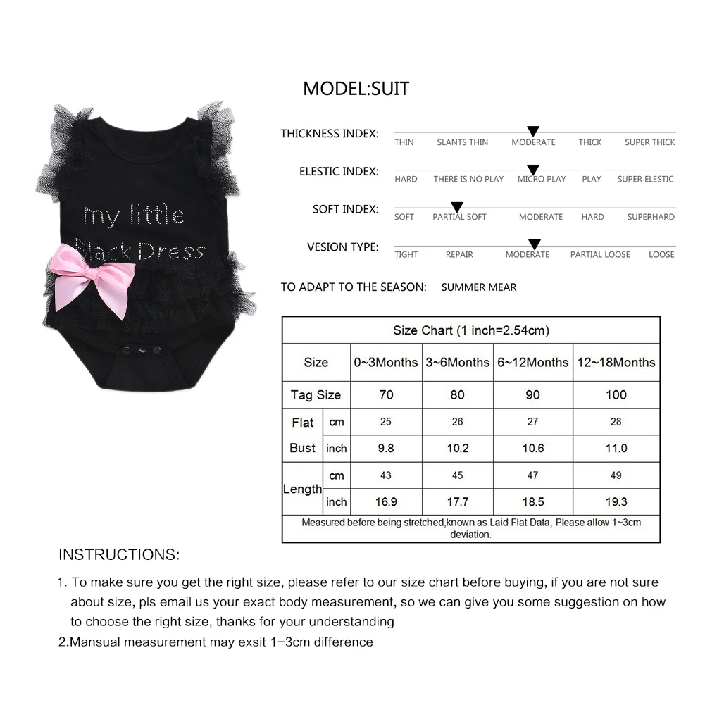 Боди для новорожденных девочек модное вышитое кружевное черное платье с надписью боди для малыша Прямая поставка