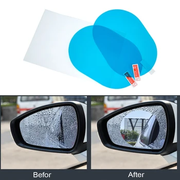 

2Pcs Car Anti Fog Rear Mirror Protective Film Window Clear Rainproof Rear View Mirror Protective Soft Film Auto Accessories