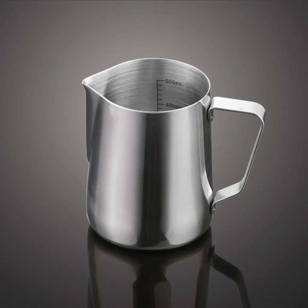 

Coffee Steam Pitcher Stainless Steel Graduated Glass Fancy Coffee Cup Frothing Pitcher Coffee Supporting Equipment