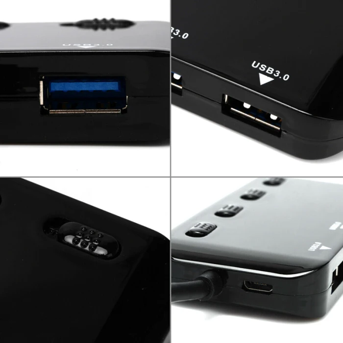 Горячая USB 3,0 концентратор сплиттер удлинитель 4 порта USB концентратор данных с индивидуальный переключатель светодиодный свет BUS66
