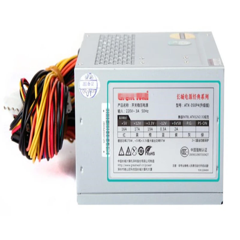 ПК PSU для Great Wall ATX12V INTEL AMD VISTA Win7 Настольный бесшумный источник питания 270 Вт блок питания ATX-350P4