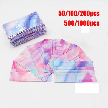 

50/100/200/500/1000pcs Disposable Colorful Mouth Mask Rendering Pattern Spunlace Cloth 3-layers Protective Mask Dust-proof Masks