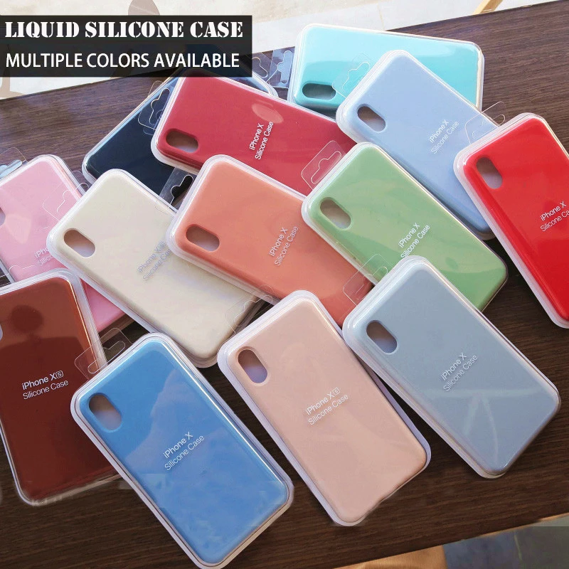 Официальный Стиль без логотипа силиконовый чехол для iPhone 6 6S 7 8 Plus Coque Apple XS X Max XR 5s SE