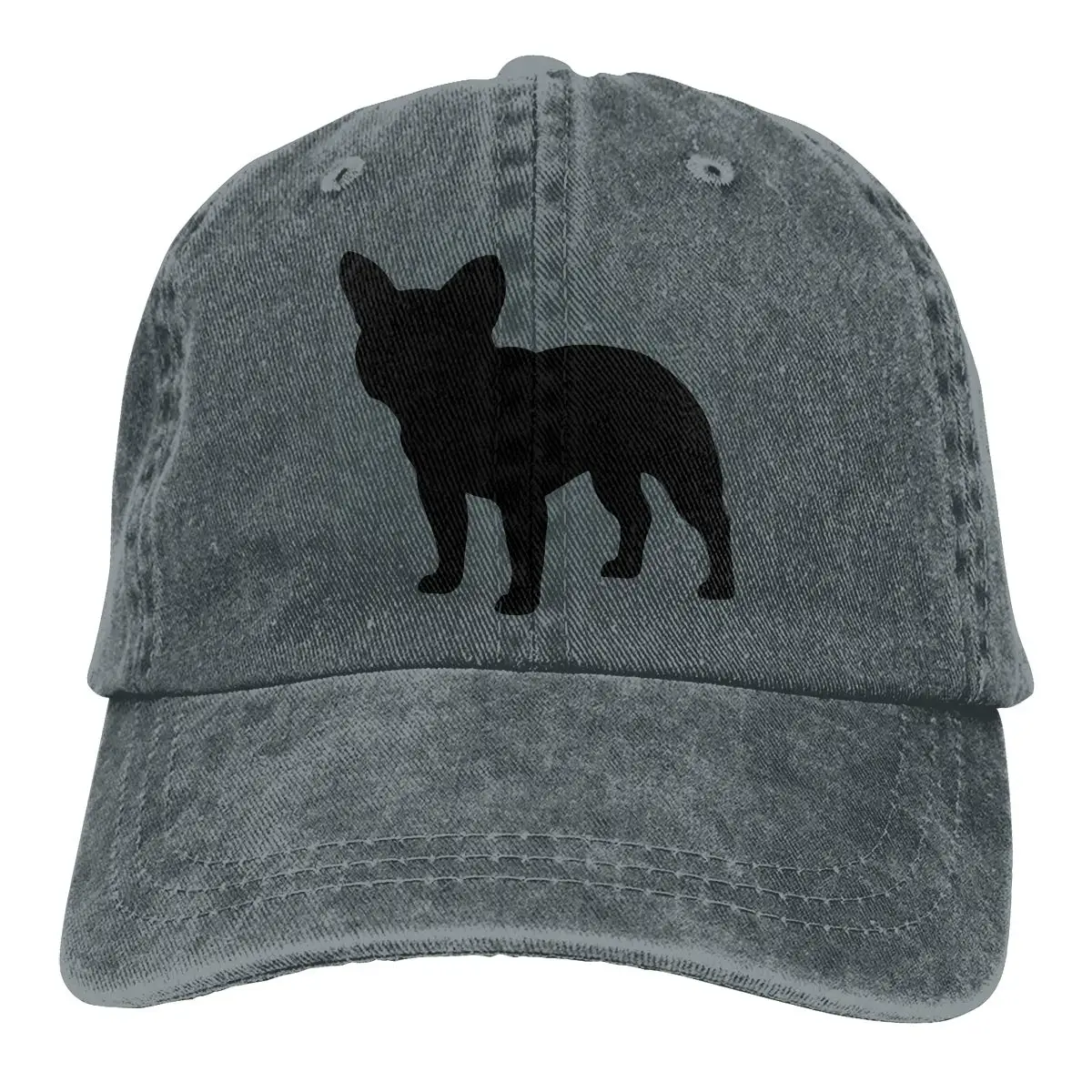 Для мужчин и женщин Регулируемая хлопковая джинсовая бейсболка s Французский бульдог милый щенок Кепка в стиле хип-хоп