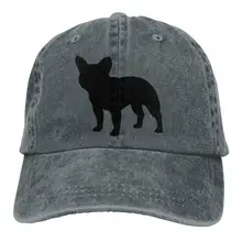 Для мужчин и женщин Регулируемая хлопковая джинсовая бейсболка s Французский бульдог милый щенок Кепка в стиле хип-хоп