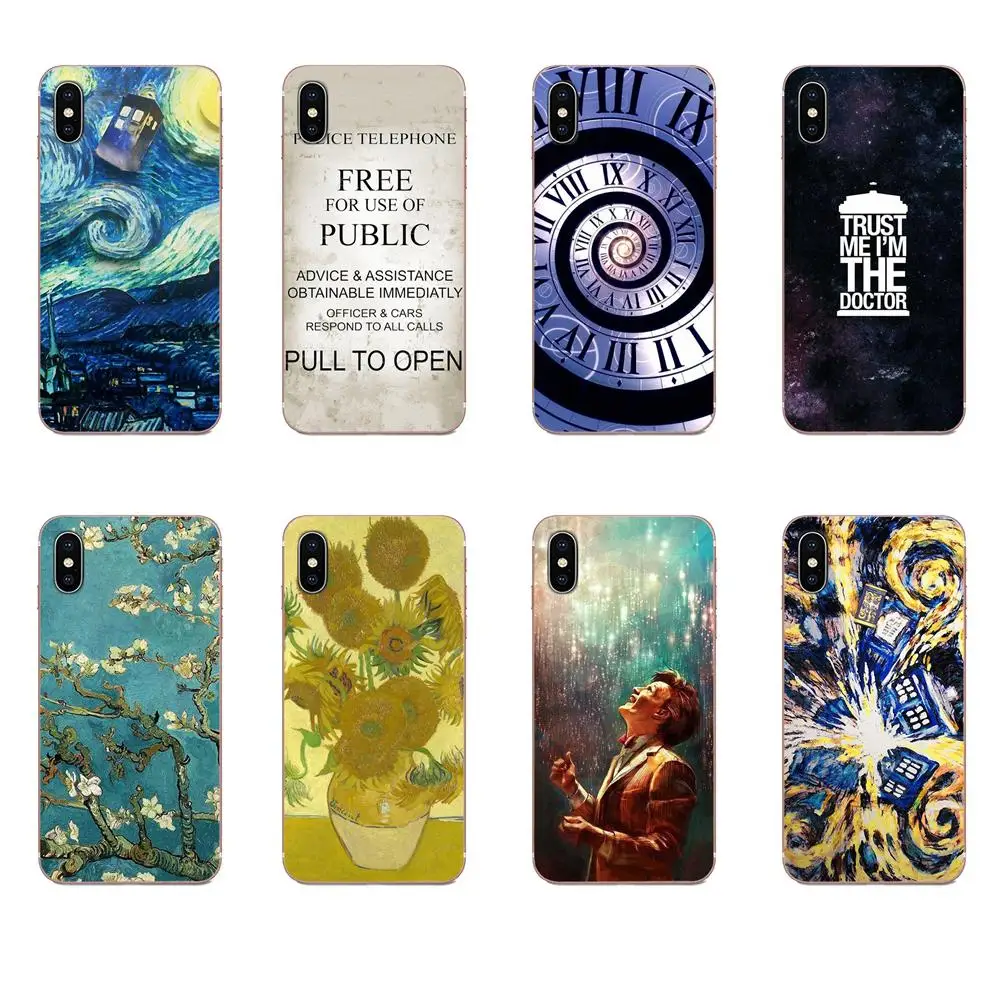 Мягкие чехлы с аксессуарами Doctor Who Van Gogh для Samsung Galaxy A10 A20 A20E A3 A40 A5 A50 A7 J1 J3 J4 J5 J6 J7 2016