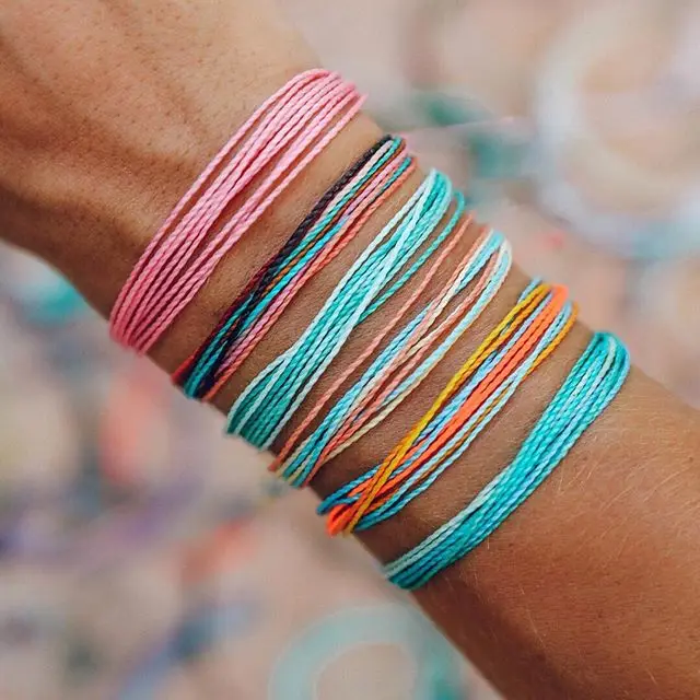 Ручной работы Вощеная полоска Водонепроницаемый женский браслет braclet bransoletki bijoux богемные ювелирные изделия в стиле "Бохо" Регулируемый браслет дружбы