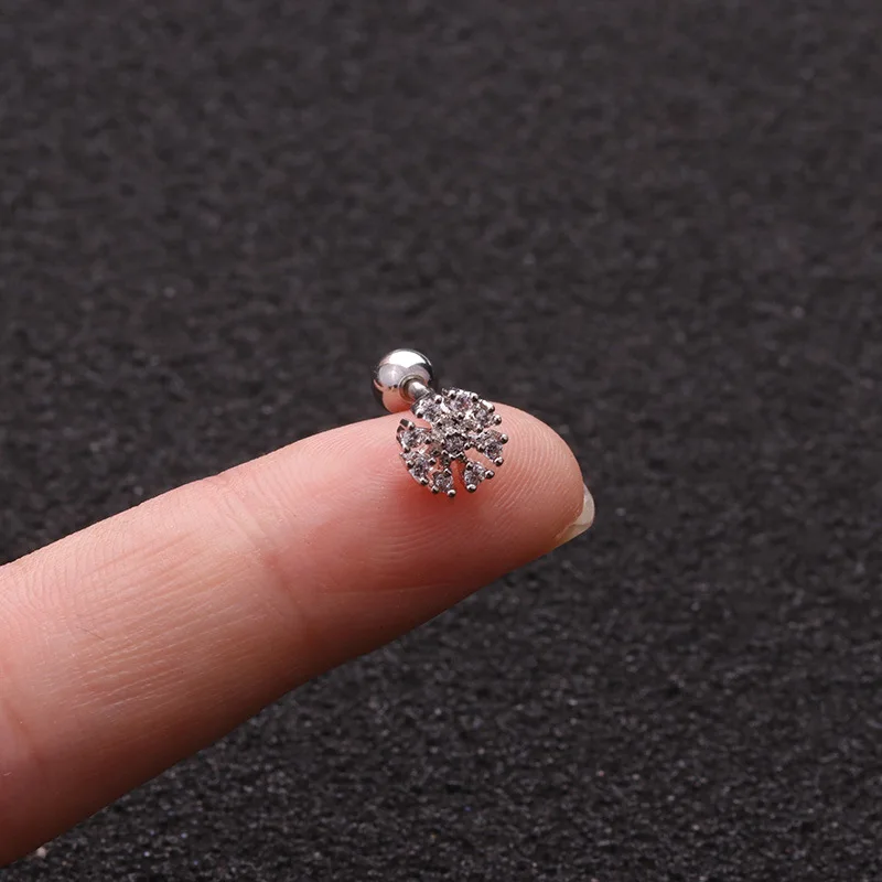 FZHI010200003 16 г из нержавеющей стали преувеличенные серьги стрелы пирсинг Cz Helix ювелирные изделия Tragus Rook Конч закручивающаяся задняя часть пирсинг ювелирные изделия для тела - Окраска металла: FZHI010200003