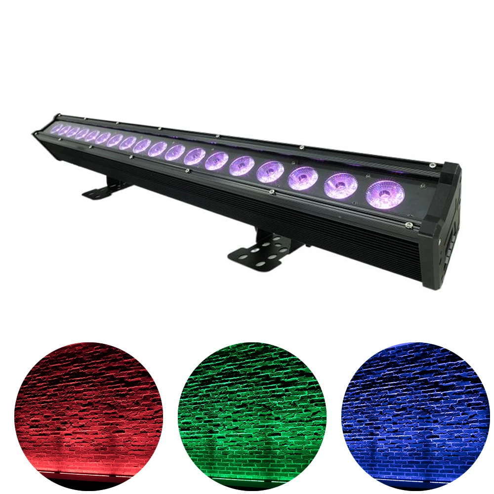 LED Wash Wall Light 18x18W RGBWA 5IN1 Stage Lighting Running Horse Point Control for Stage Party Disco Club UV DJ Disco Lights