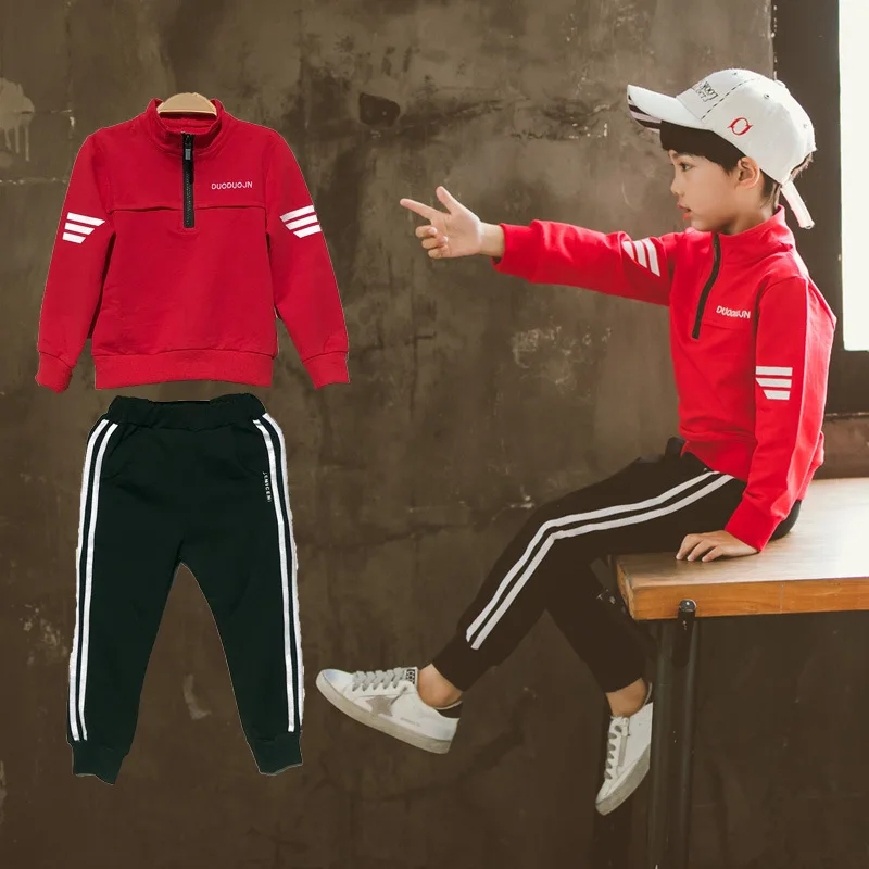 

8-BOY'S Spring And Autumn Suit 6 Big Boy Men'S Wear Autumn Clothing 12-15-Year-Old 10 Boy Children Sports Clothing Two-Piece Set