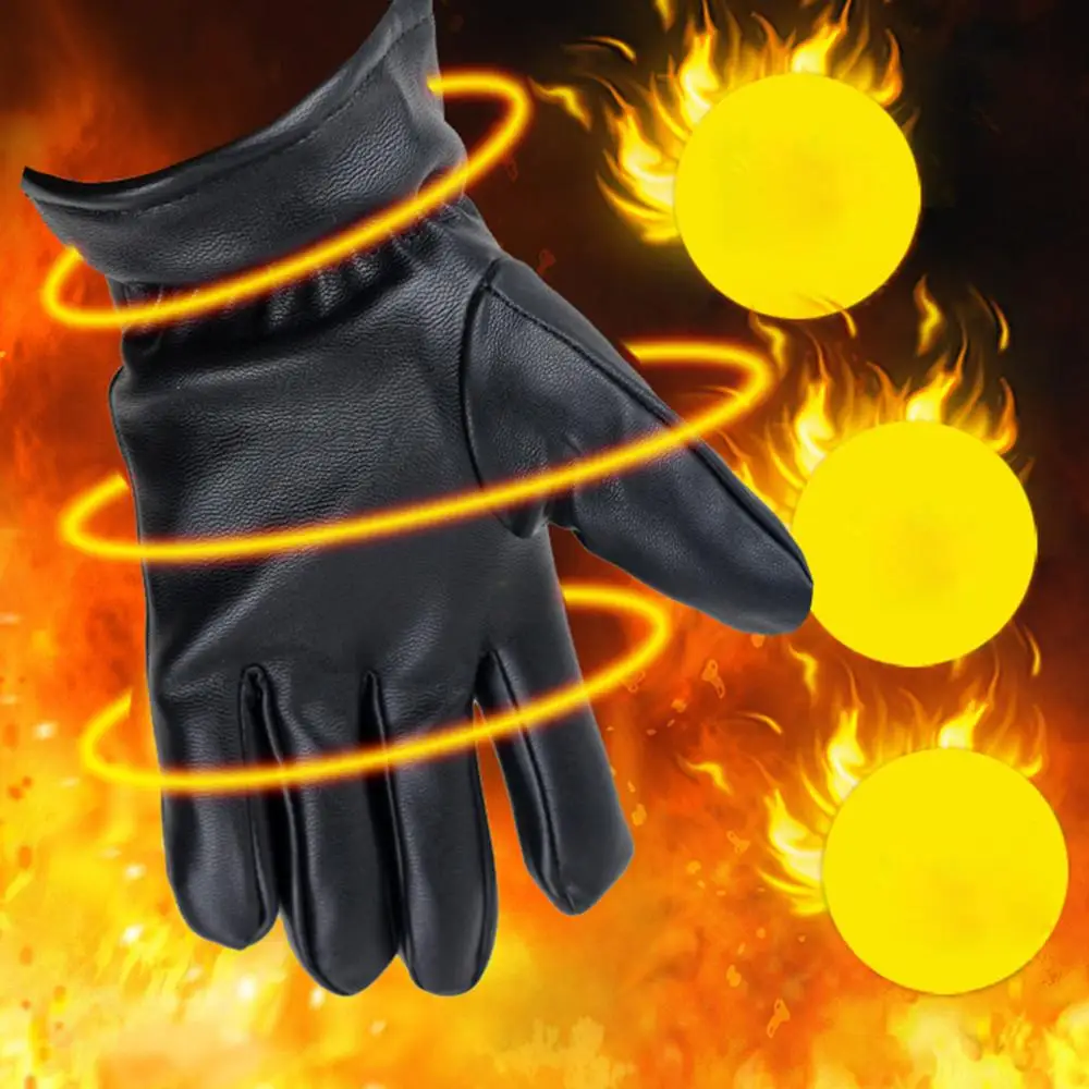 Мужские зимние перчатки, перчатки на полный палец, толстые плюшевые теплые мотоциклетные лыжные зимние перчатки из искусственного меха для сноуборда с пряжкой, ветрозащитные перчатки guantes - Цвет: Black 3