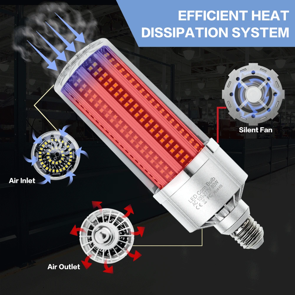 WENNI LED Bulb 200W 150W 120W 100W 80W Corn Bulb LED Lamp 220V E27 Lampada LED Light 110V E39 High Power Lighting For Industrial