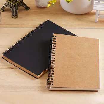 

Retro Spiral Coil Sketchbook Kraft Paper Notebook Sketch Painting Diary Journal Student Note Pad Book Memo Sketch Pad