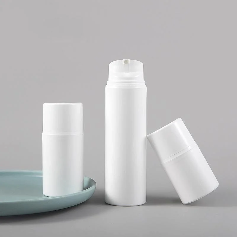 

10pc Travel Bottling Container Lightproof Airless Pump Bottle Lotion White Plastic Pump Bottle 30ml-150ml Vacuum Pump Bottle