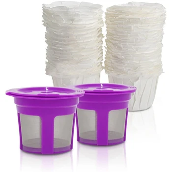 

Disposable Paper Filters 50Pcs and 2 Piece Refillable Pods Reusable Coffee Filters Replacement for 2.0 Brewer