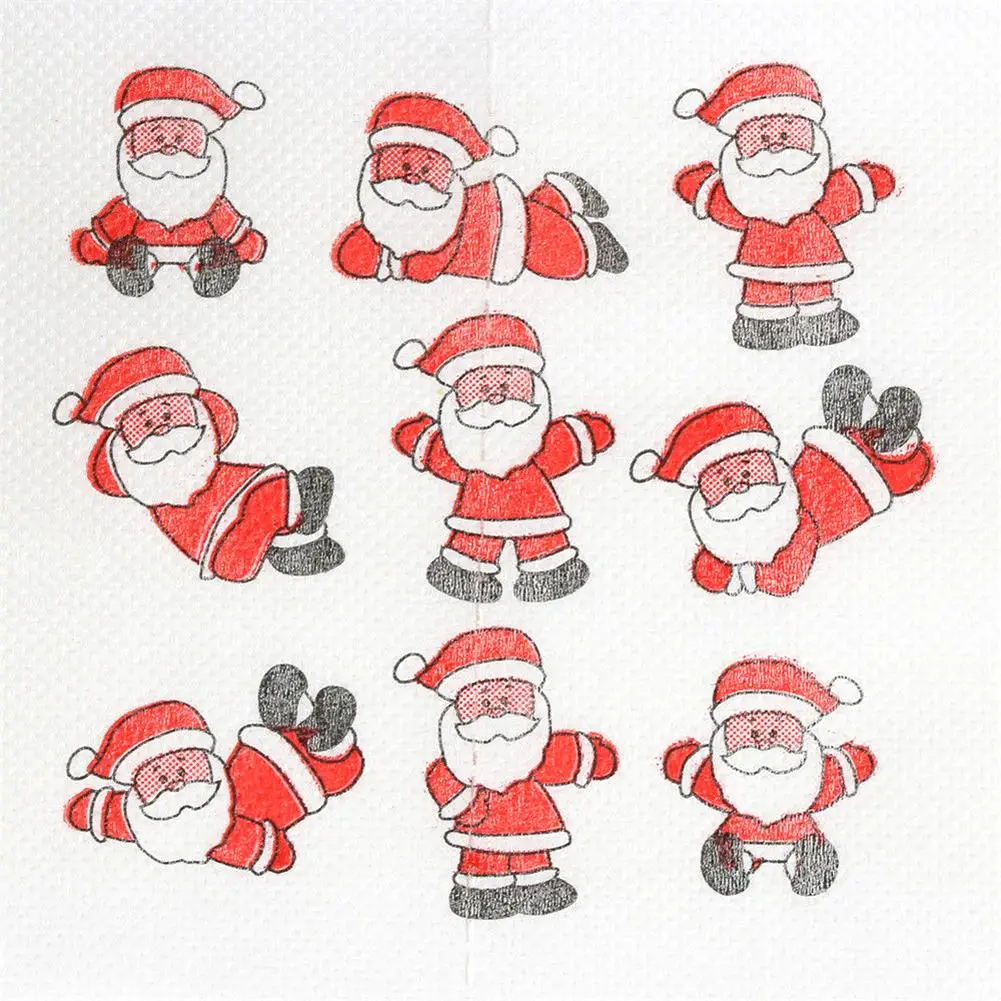 Christmas Roll Paper Christmas Pattern Series Roll Paper Prints Funny Toilet Paper#SO