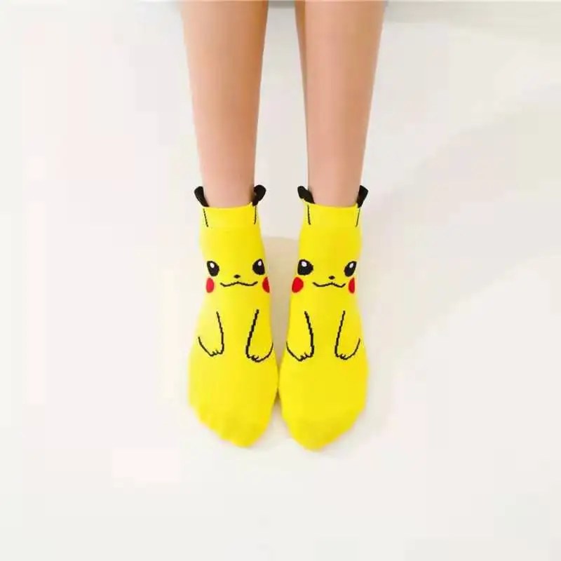 Носки с покемоном из аниме повседневные носки Пикачу мультфильма для детей
