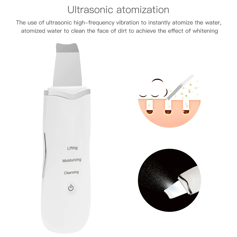 Ultrasonic Deep Face Cleaning Machine Skin Scrubber Remove Dirt Blackhead Reduce Wrinkles and Spots Facial Whitening Care Tools