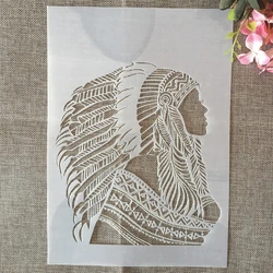 A4 29cm Mandala Chief of A Tribe DIY Layering Stencils Wall Painting Scrapbook Coloring Embossing Album Decorative Template