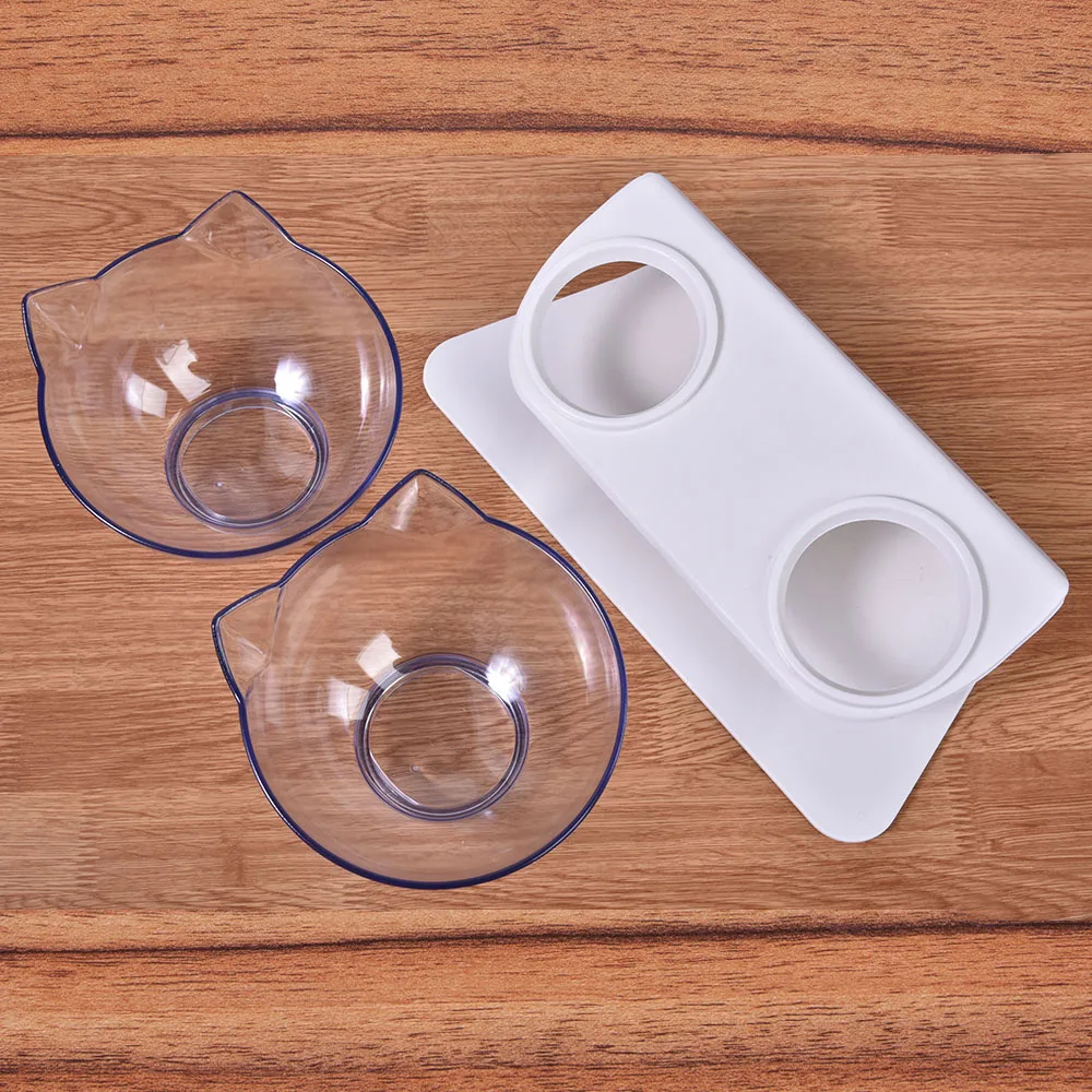 Non Slip Dual Применение ПЭТ Кошачьи миски для котенок кормушки собак Еда и миска воды