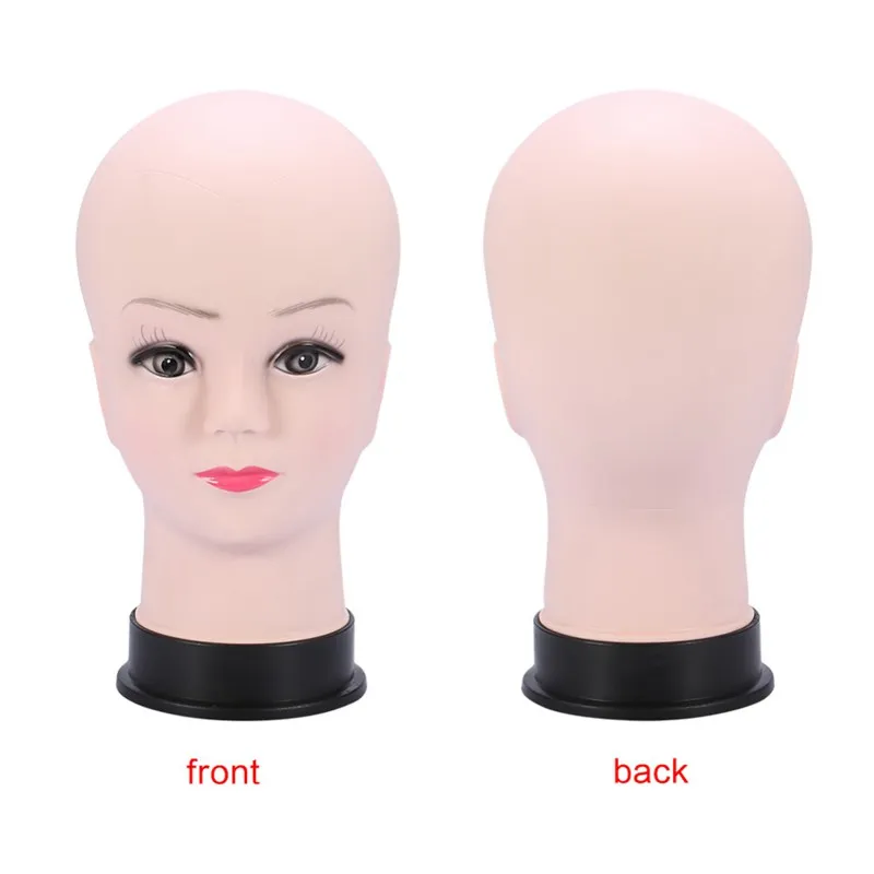 ELEG-PVC манекен голова модель женский парик делая шляпу дисплей с основой ресницы макияж практика тренировка лысый голова модель