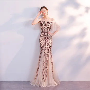 

winter 2019 new banquet evening dress dress female noble fishtail toast high end celebrity temperament host long style