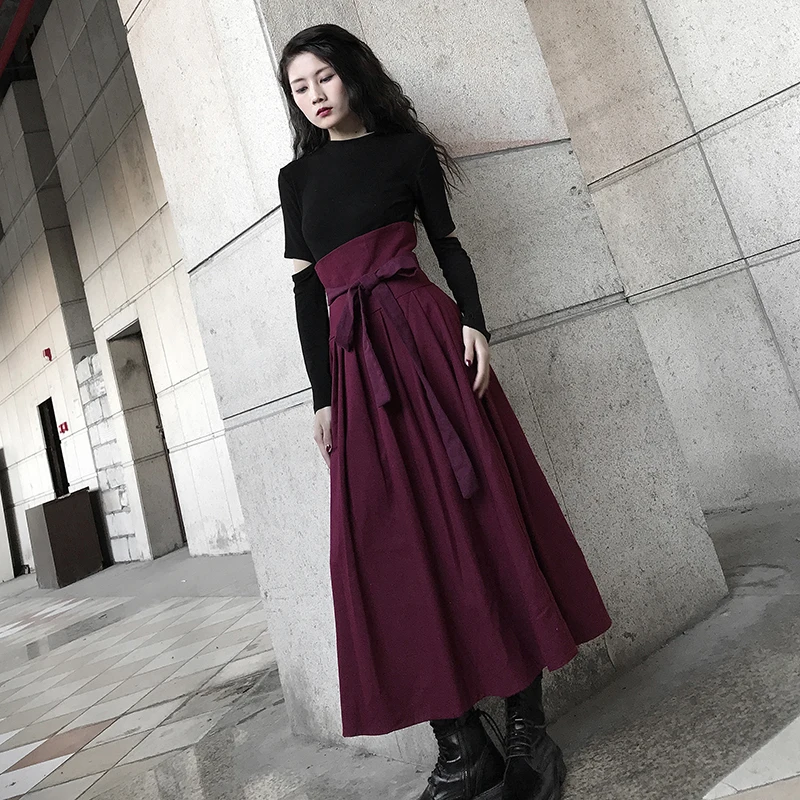 Женская винтажная длинная юбка макси теплая плиссированная с высокой талией