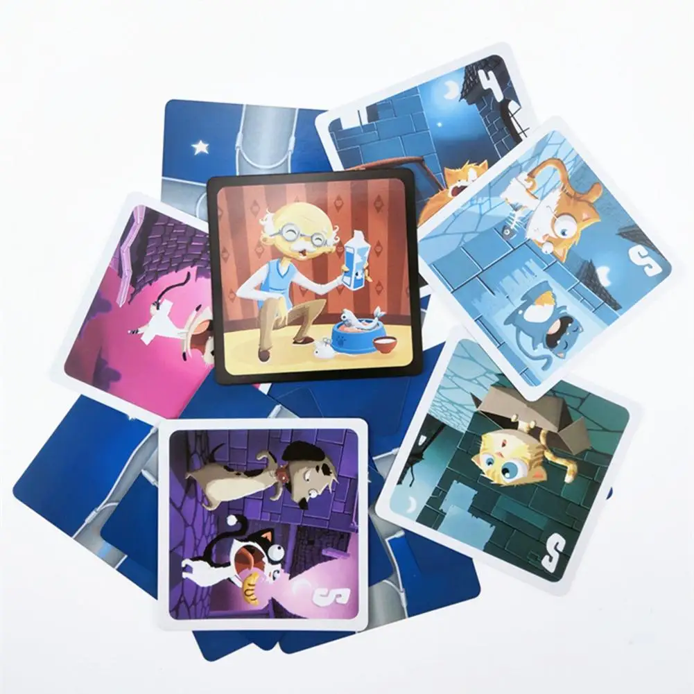 

New Chabyrinthe Board Games High Quality Cute Kitten Cat Cards For Kids Gift Full English Version Home Party Card Game