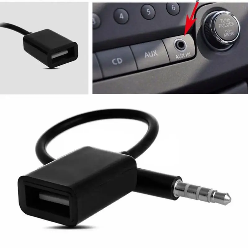 Car AUX Audio Plug AUX Audio Plug Durable Auto AUX Audio Plug Jack Vehicle USB 2.0 3.5mm Male Portable