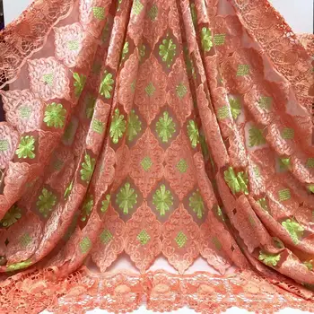 

Soft Latest Embroidered 3d Lace Fabric Orange African Lace Fabric 2019 High Quality Lace Tulle French Lace 3d Flower Rhinestones