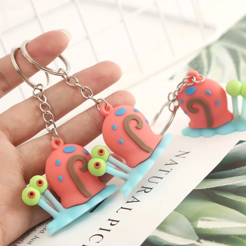 4pcs Snails 1 упаковка милый Радужный ПВХ животное Единорог коала панда брелок для детей девочки сумка орнамент цепочка для телефона и ключей брелок украшение сумки - Цвет: 4pcs Snails