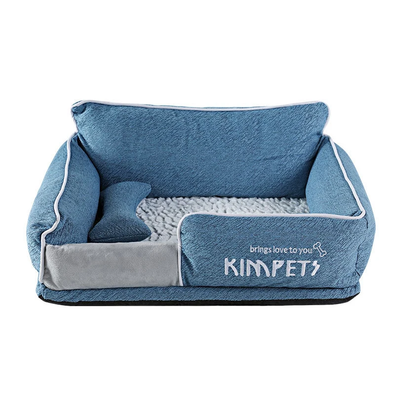 Dog bed Washable house for dogs Corgi Dog Kennel Winter Warm Removable Oxford Cloth Pet Cotton Nest Square Sponge Cat Kennel