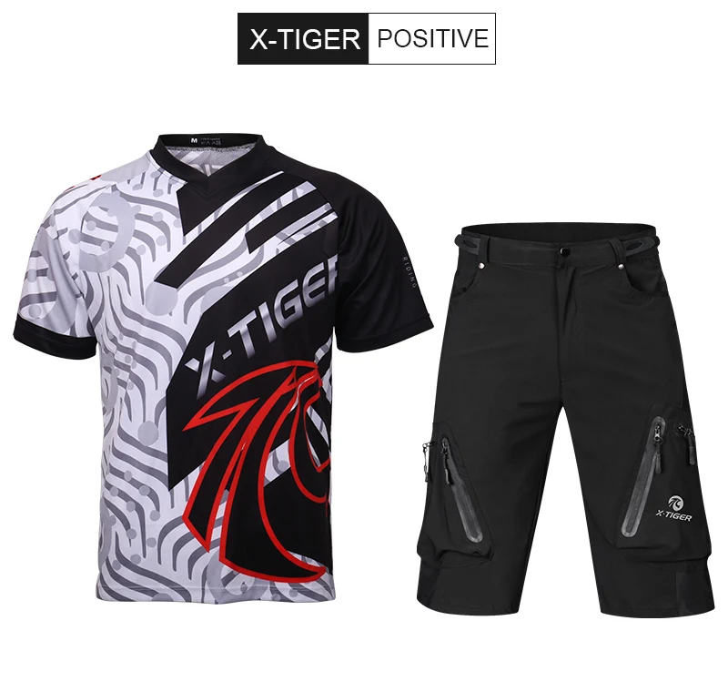 X-Tiger/комплект для спуска на гору; летняя спортивная одежда; футболка с коротким рукавом для велосипеда; рубашка для горного велосипеда; Униформа; летний комплект из Джерси для спуска на гору