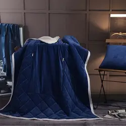 Хлопковое теплое многофункциональное одеяло Складная лоскутная подушка домашний диван отдых одеяло офисные клетчатые чехлы
