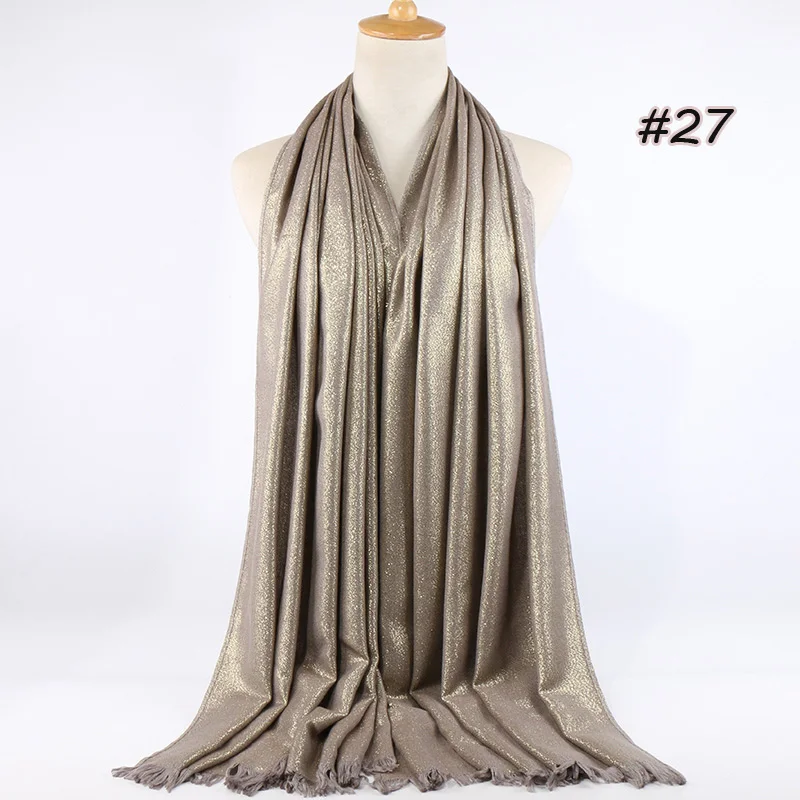 Блестками хлопок люрекс золото хиджаб шарф Серебряная кисточки мусульманские платки шарфы платки халаты шарфы-повязки 10 шт./лот