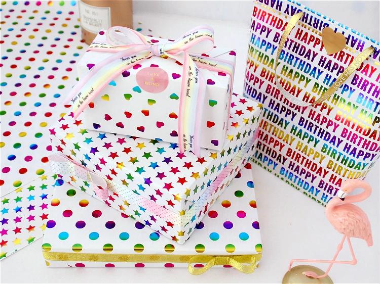 50x70 см Красочный Подарок рулон оберточной бумаги для Свадьбы Дети день рождения праздник ребенок душ подарок обертывание ремесло бумага Декор подарки