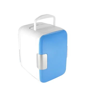 

Hot 4L Mini Car Fridge Freezer Cooler Warm Use 12V Portable Icebox Travel Refrigerator for Camping Driving Car Refrigerator Blue